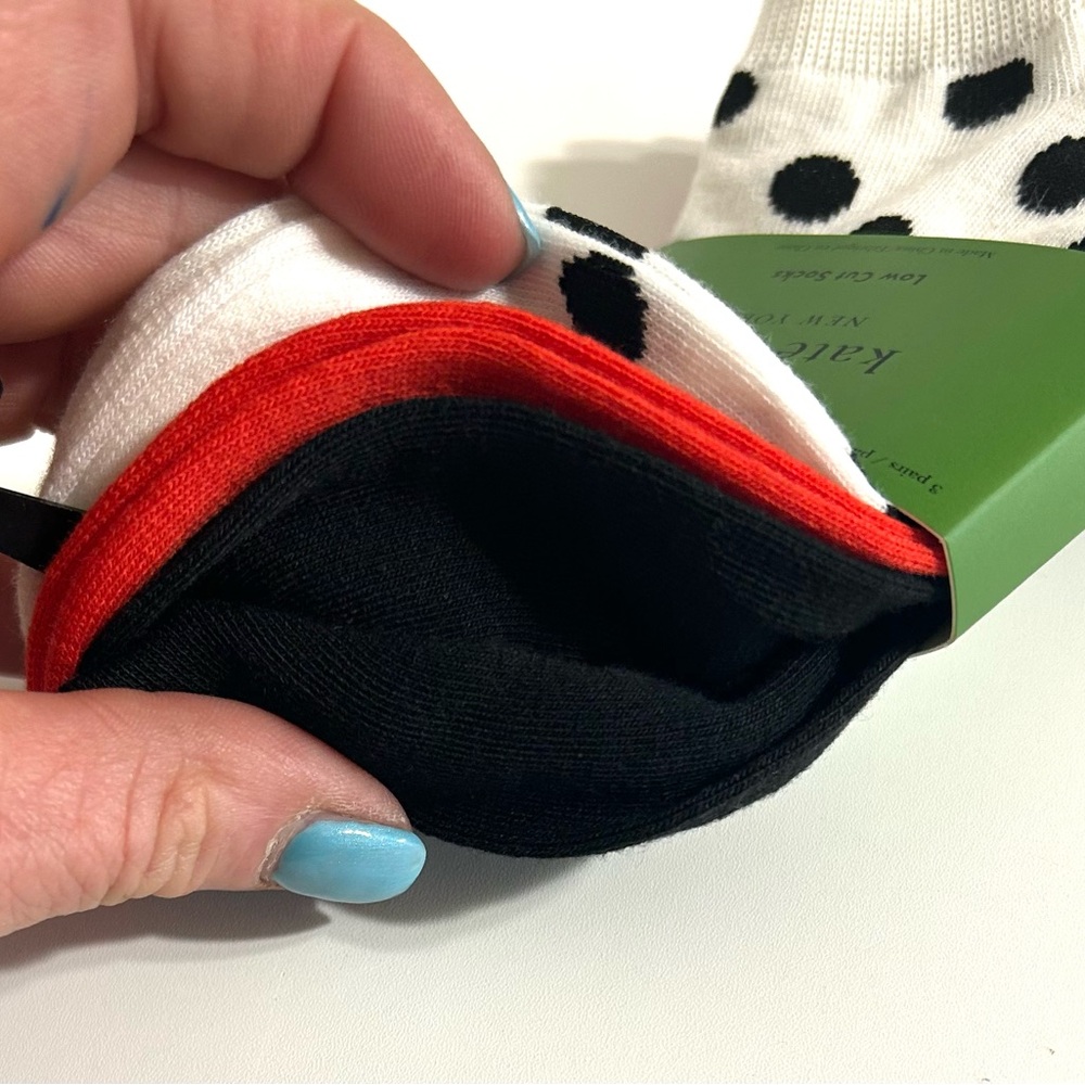 NWT Kate Spade Low Cut Socks, Polka Dots and Ladybug - Picture 4 of 5